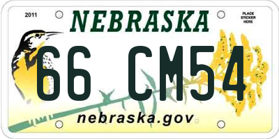 NE license plate 66CM54