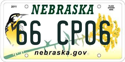 NE license plate 66CP06