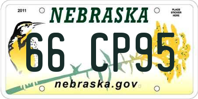 NE license plate 66CP95