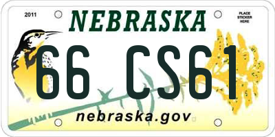 NE license plate 66CS61