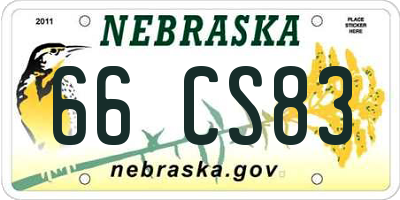 NE license plate 66CS83