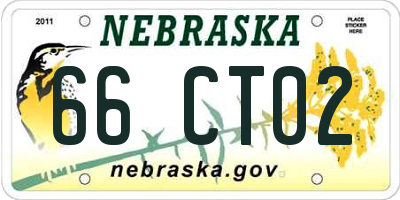 NE license plate 66CT02