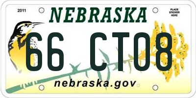 NE license plate 66CT08
