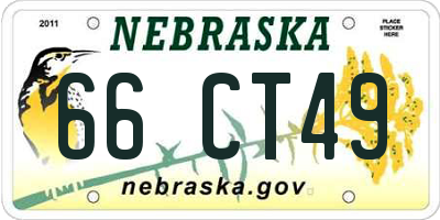 NE license plate 66CT49