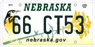NE license plate 66CT53