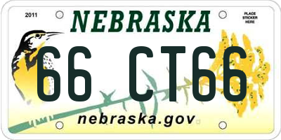 NE license plate 66CT66