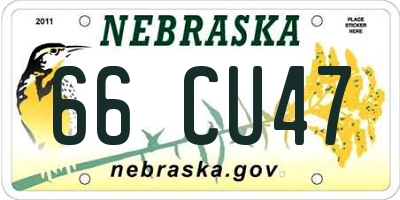 NE license plate 66CU47