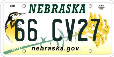 NE license plate 66CV27