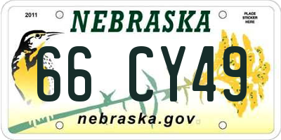 NE license plate 66CY49