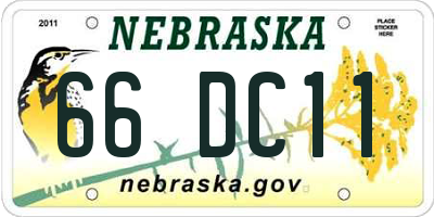 NE license plate 66DC11