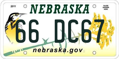 NE license plate 66DC67