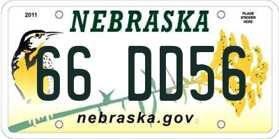 NE license plate 66DD56