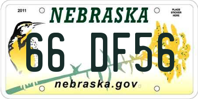 NE license plate 66DF56