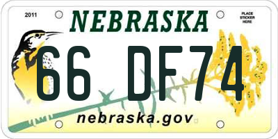 NE license plate 66DF74