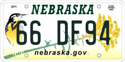 NE license plate 66DF94