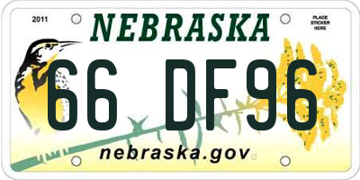 NE license plate 66DF96