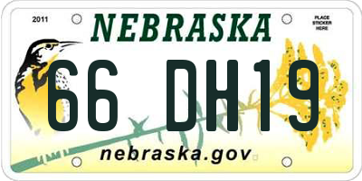 NE license plate 66DH19