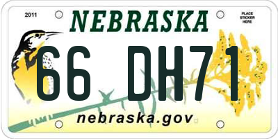 NE license plate 66DH71