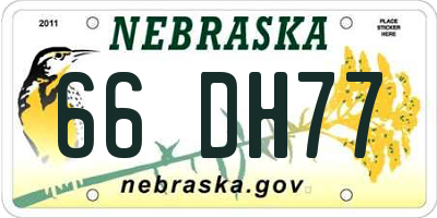 NE license plate 66DH77