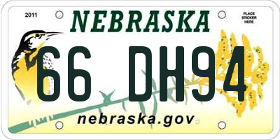 NE license plate 66DH94