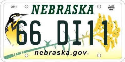 NE license plate 66DI11