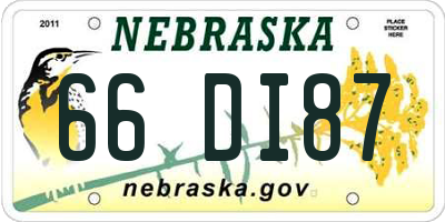 NE license plate 66DI87