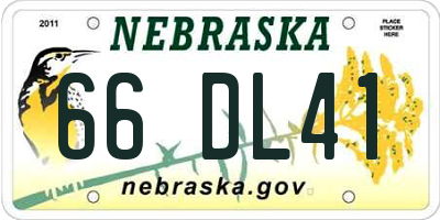 NE license plate 66DL41