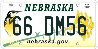 NE license plate 66DM56