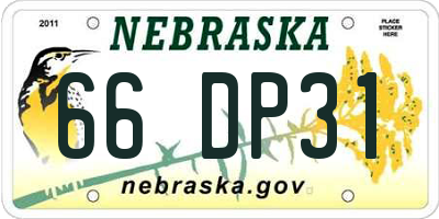 NE license plate 66DP31