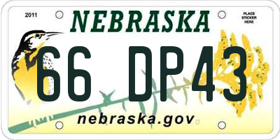 NE license plate 66DP43