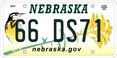 NE license plate 66DS71