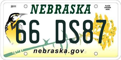 NE license plate 66DS87