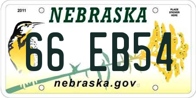 NE license plate 66EB54