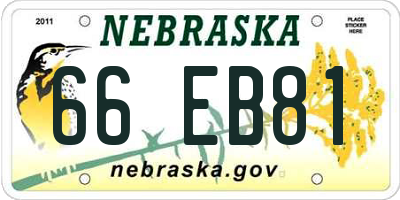 NE license plate 66EB81