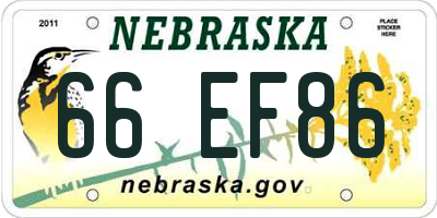 NE license plate 66EF86