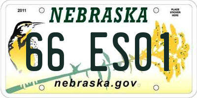 NE license plate 66ES01
