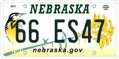 NE license plate 66ES47