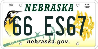 NE license plate 66ES67