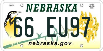 NE license plate 66EU97