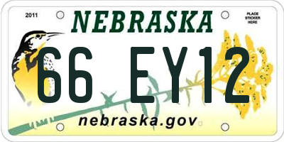 NE license plate 66EY12