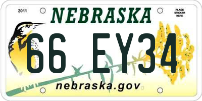 NE license plate 66EY34