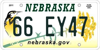 NE license plate 66EY47