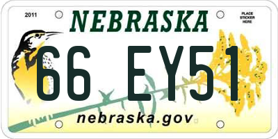 NE license plate 66EY51