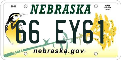 NE license plate 66EY61