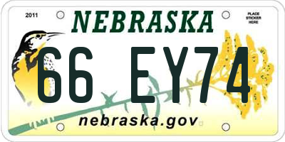 NE license plate 66EY74