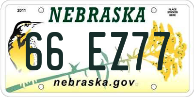 NE license plate 66EZ77