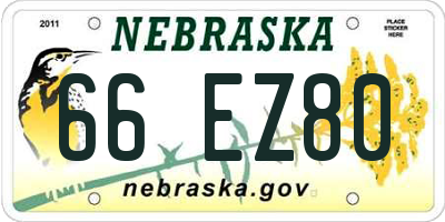 NE license plate 66EZ80