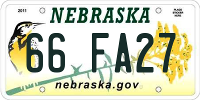 NE license plate 66FA27