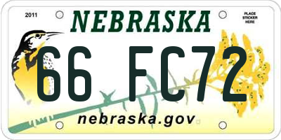 NE license plate 66FC72