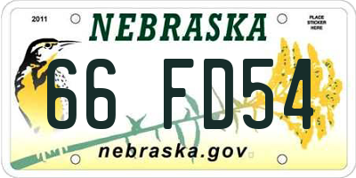 NE license plate 66FD54